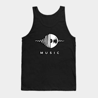 Music Soundwaves Vinyl Record Tank Top